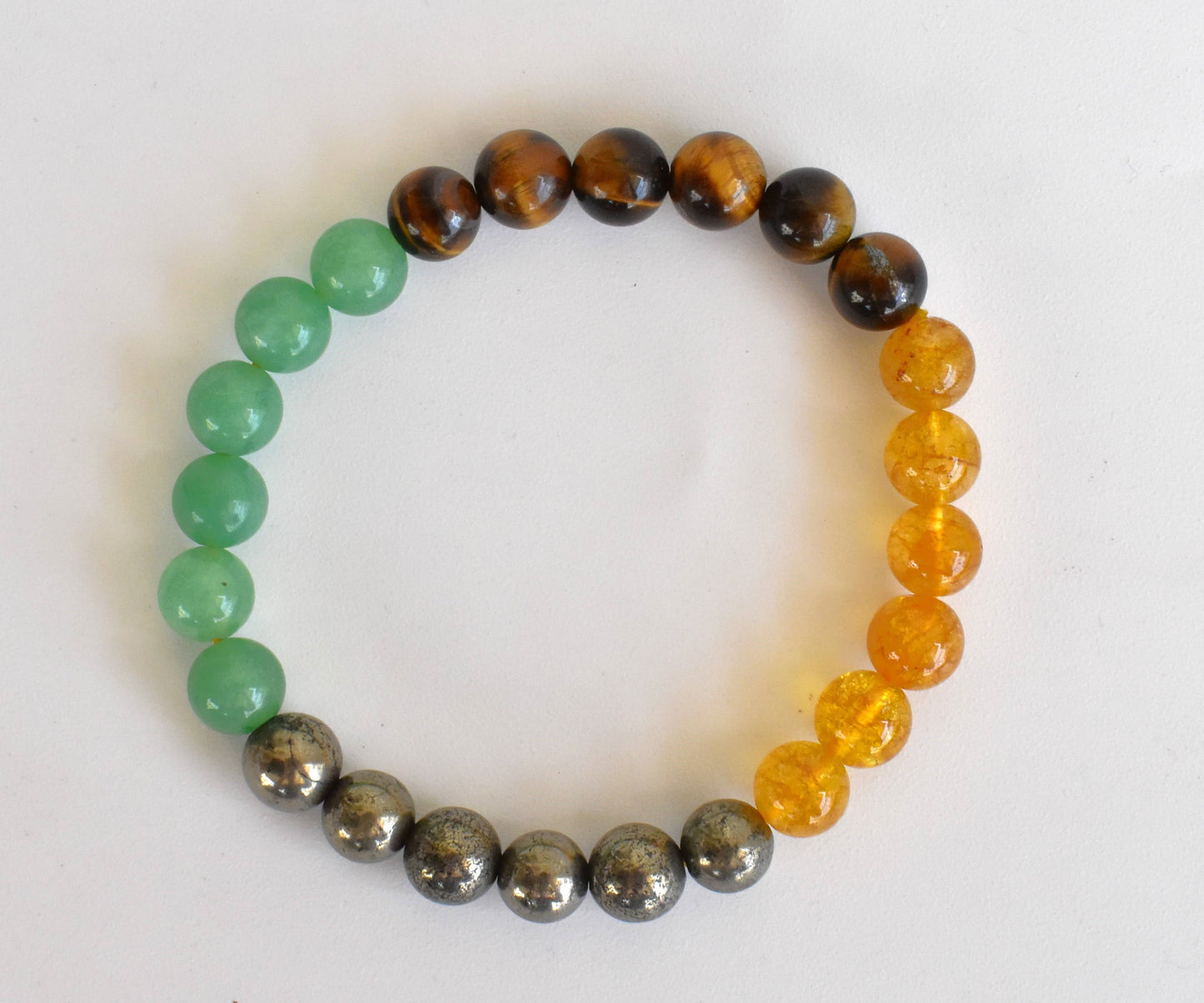 Abundance Aura Bracelet | Green Aventurine, Citrine, Pyrite, & Tiger's Eye