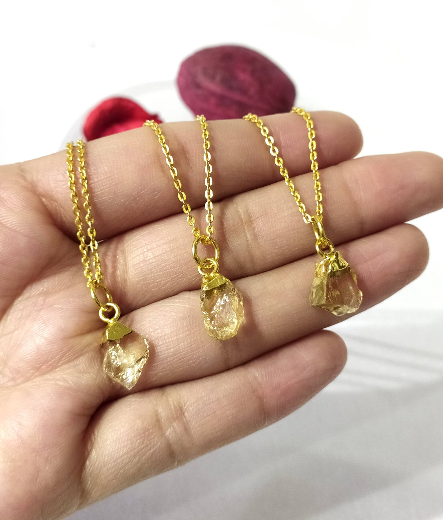 Solar Energy Necklace | Natural Raw Crystal Citrine