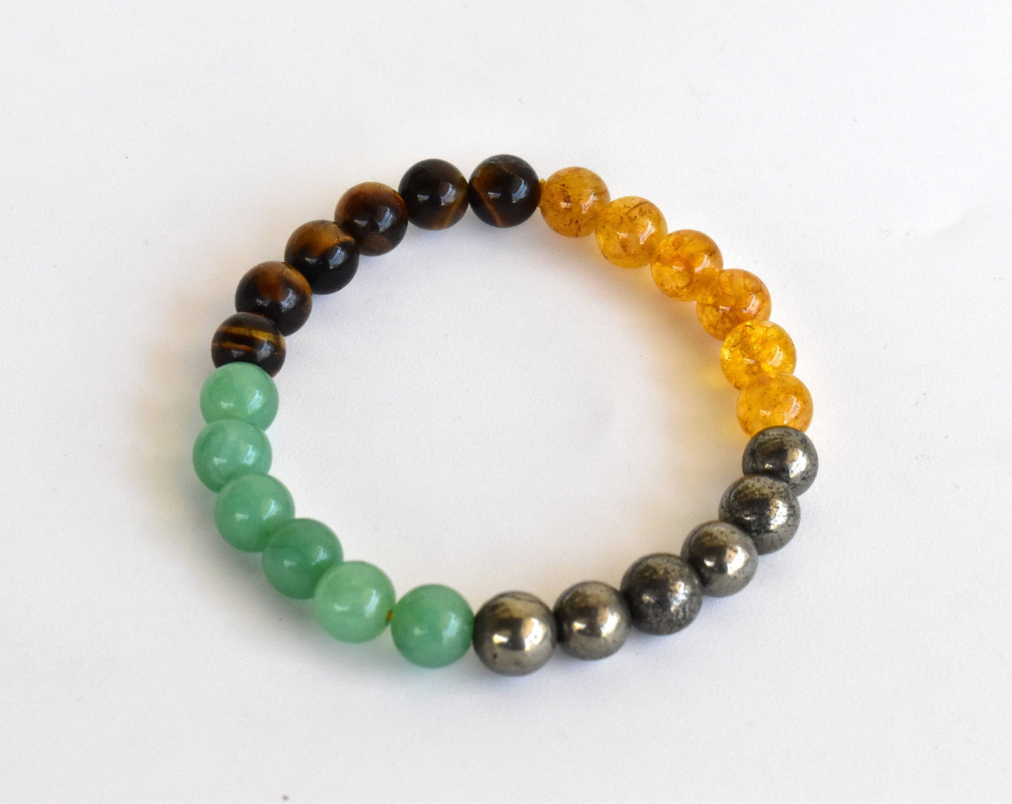 Abundance Aura Bracelet | Green Aventurine, Citrine, Pyrite, & Tiger's Eye