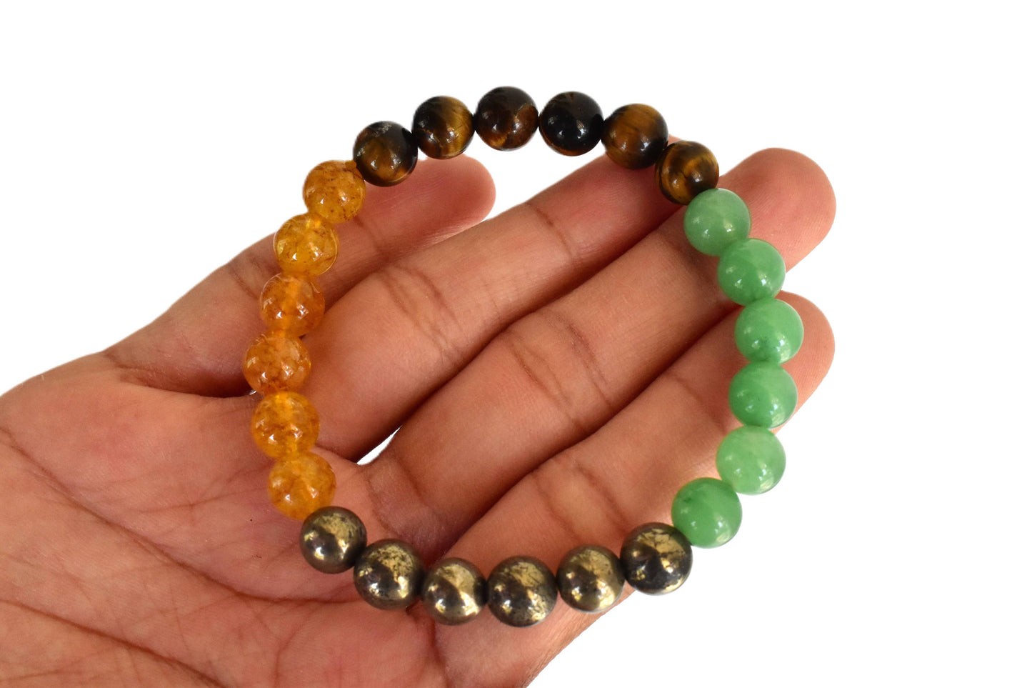 Abundance Aura Bracelet | Green Aventurine, Citrine, Pyrite, & Tiger's Eye