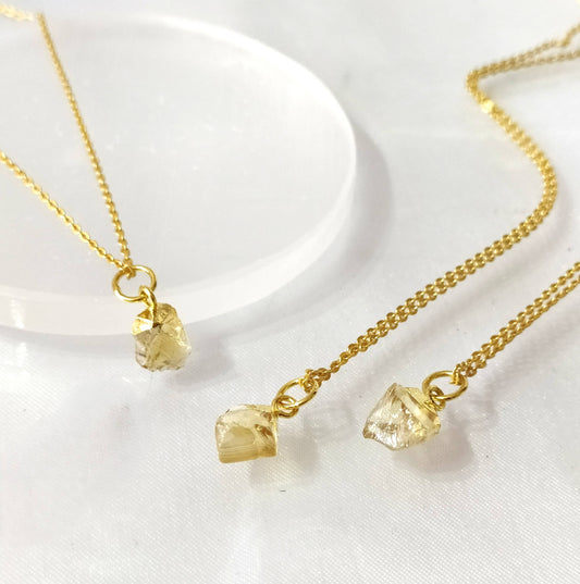 Solar Energy Necklace | Natural Raw Crystal Citrine