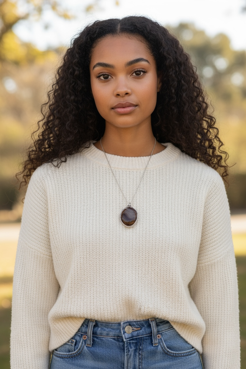 Ethereal Aura: The Mystical Agate Pendant