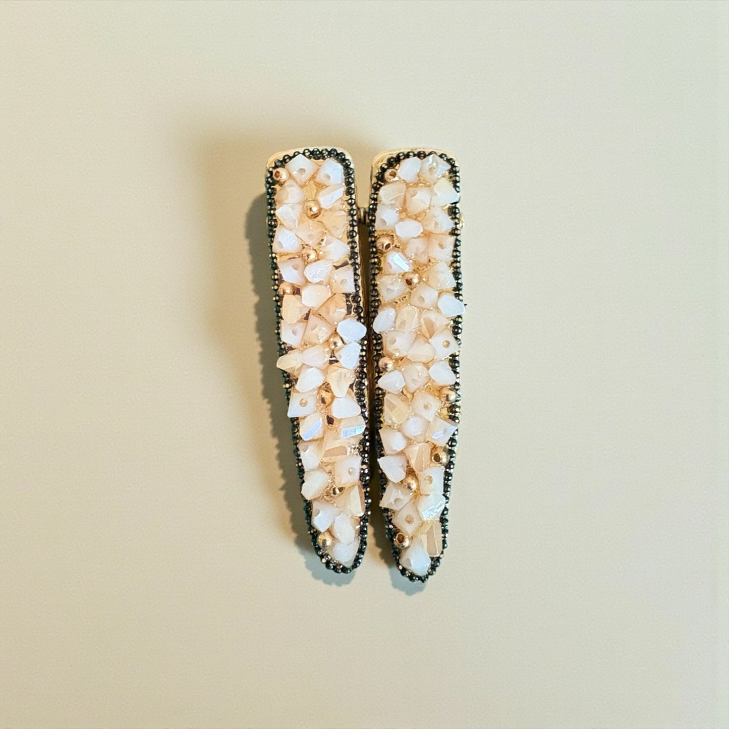 Goddess Aura Crystal Shard Hair Clips — Gold 2pc Set