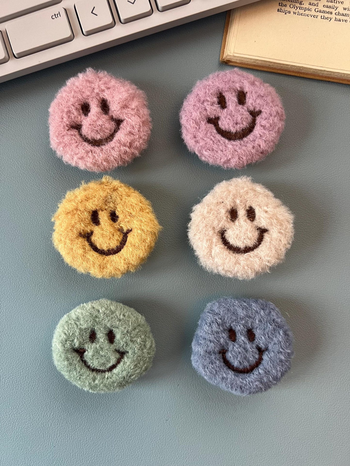 Whimsical Plush Smiley Phone Grip