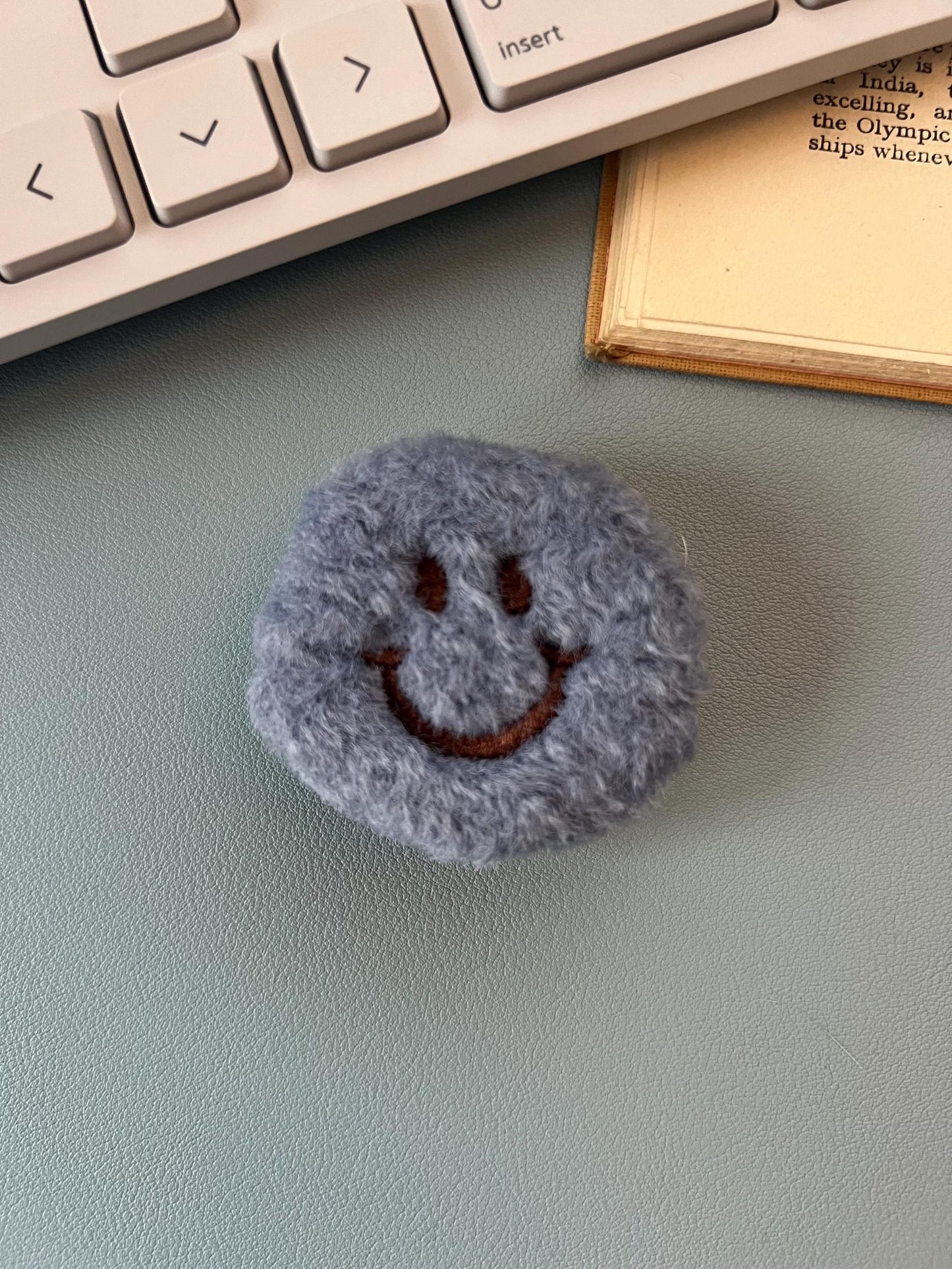 Whimsical Plush Smiley Phone Grip