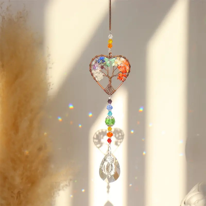 Heart Shaped Crystal Sun-Catcher hanging by the window