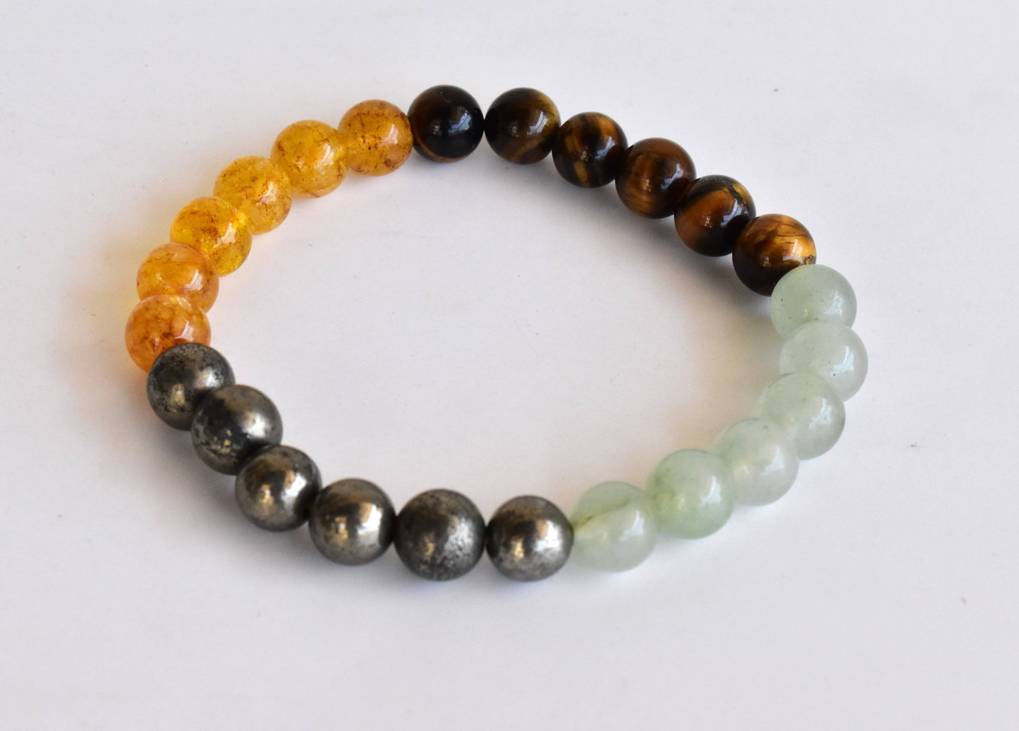 Abundance Aura Bracelet | Green Aventurine, Citrine, Pyrite, & Tiger's Eye